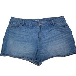 Old Navy Classic Jean Shorts Plus Sz 24 Blue Mid Rise Denim Stretch Shortie